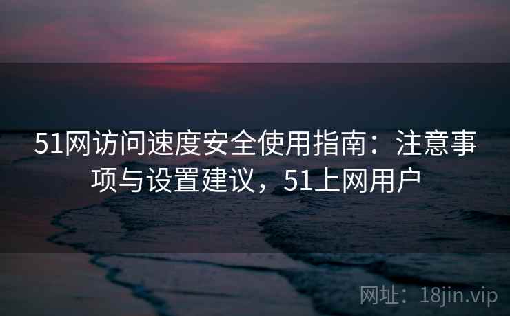 51网访问速度安全使用指南:注意事项与设置建议,51上网用户 51网访问速度安全使用指南:注意事项与设置建议,51上网用户