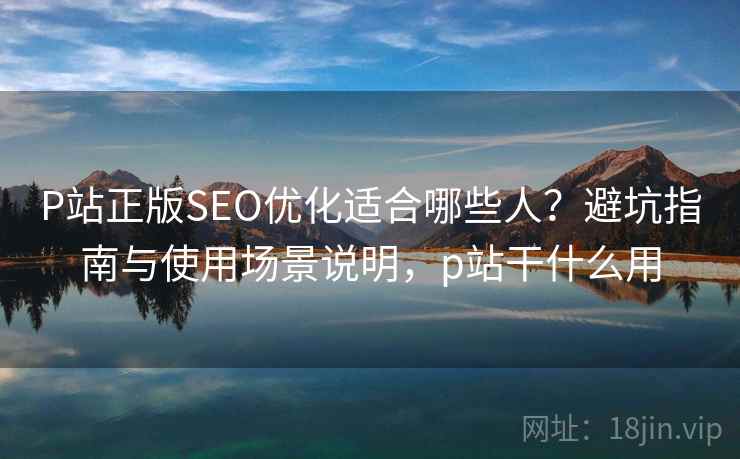 P站正版SEO优化适合哪些人？避坑指南与使用场景说明，p站干什么用