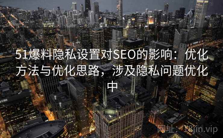 51爆料隐私设置对SEO的影响：优化方法与优化思路，涉及隐私问题优化中