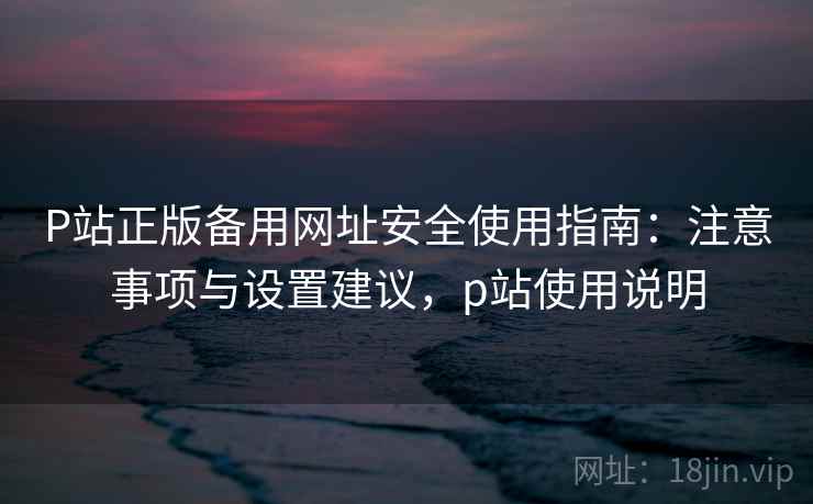 P站正版备用网址安全使用指南：注意事项与设置建议，p站使用说明