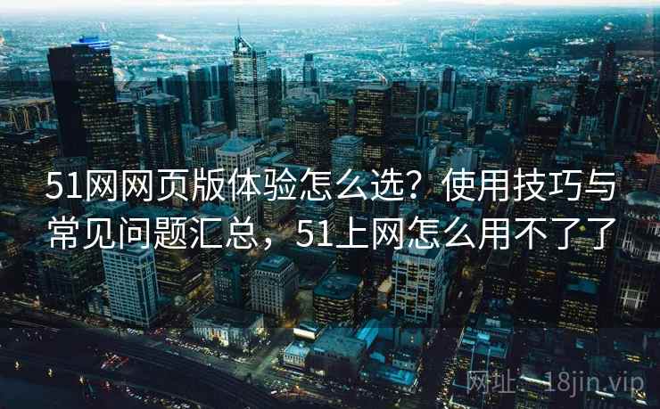 51网网页版体验怎么选？使用技巧与常见问题汇总，51上网怎么用不了了