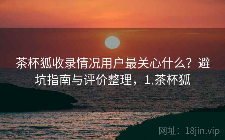 茶杯狐收录情况用户最关心什么？避坑指南与评价整理，1.茶杯狐