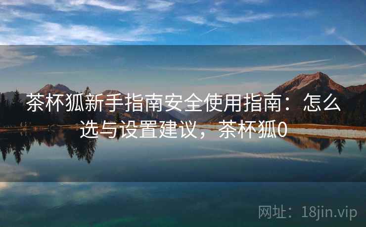 茶杯狐新手指南安全使用指南：怎么选与设置建议，茶杯狐0
