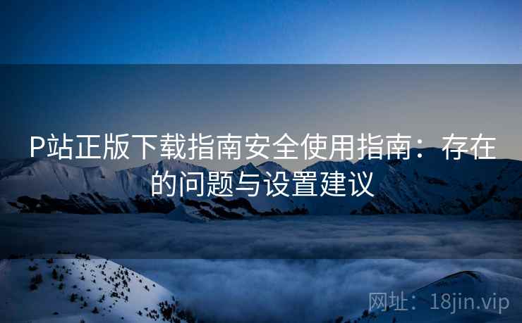 P站正版下载指南安全使用指南：存在的问题与设置建议